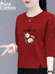 HUAXUNRAN | Stylish Casual Cotton Tunic Loose Three-Quarter Sleeve