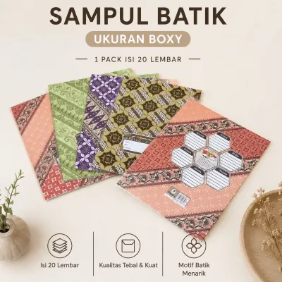 1 Pak Sampul Batik Bamboo Buku Tulis Campus/Boxy ( Isi 20 Lembar )