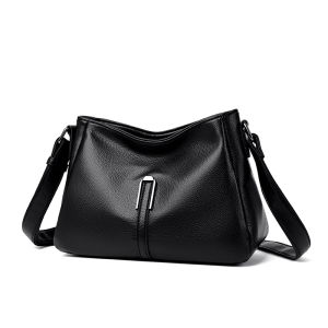 Trendy and Large-capacity Soft Leather Shoulder Bag for Mid-age Fashion