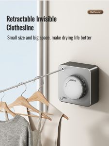 Indoor Invisible Clothes Drying Rack Balcony HoleFree Retractable Wire Rope Clothesline