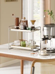 GEMJU Desktop Organizer Rack Tea Cup Water Cup Holder Living Room Coffee Cup Snack Storage Shelf Carbon Steel Plastic Layered Shelf
