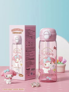 Sanrio | Bình Nước Nhựa Sanrio 500ml Có Ống Hút Bật Lên Thiết Kế Hoạt Hình Kuromi Hello Kitty Bình Đựng Nước Tritan Di Động Có Thể Tái Sử Dụng Dành Cho Thể Thao Ngoài Trời