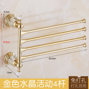 European Style Crystal Towel Rack Set Gold Bathroom Storage Shelf Nordic Luxury Bathroom Towel Bar Stainless Steel Wall Mounted