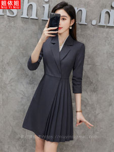 Professional Suit Dress Womens Autumn Workwear Jewelry Store Uniform High-end Beauty Therapist Formal Dress Garb
