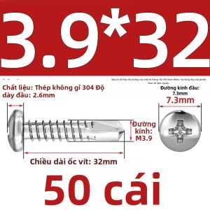 TIANZHUOJINSHU | Vít Tự Khoan Đầu Tròn Thân Inox