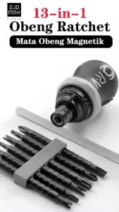 Obeng Cebol Mini Bolak-Balik Rachet Multifungsi Screwdriver Set 13IN1 Obeng Portabel Rumah Tangga