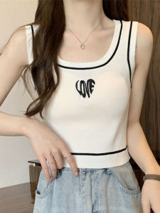 Womens Sleeveless Knitted Vest Summer Fashion Slim Fit Base Shirt Outerwear T-Shirt Small Shirt Print Short Style Online Exclusive