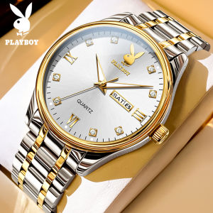PLAYBOY Watch For Men Waterproof Original 2024 New Luxury Import Movement Casual Stainless Steel Calendar Luminous Business Mens Watch