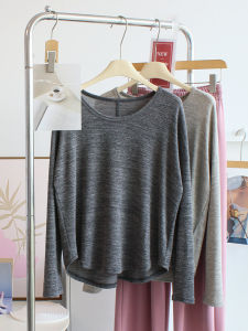 เสื้อสเวตเตอร์ถักคอวีแขนยาวทรงหลวมสบายๆ สำหรับผู้หญิง ฤดูใบไม้ผลิและฤดูใบไม้ร่วง สไตล์ลำลอง สีพื้น เส้นใยโพลีเอสเตอร์