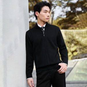 Business Casual Mens Wool Sweater Black