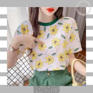 LHSunday สื้อยืดคอกลมมาใหม่ หวานซ่อนเปรี้ยว มาพร้อมกับลายดอกไม้แสนจะน่ารัก ทันสมัย คุมโทน ถูก สะดวกสบาย อ่อนนุ่ม แมทซ์ง่ายใส่ได้ทุกลุค