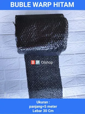 PLASTIK BUBBLE WARP ROLL HITAM METERAN