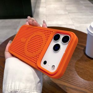 Hollow Magnetic Case For iPhone 18 17 Pro Max 16 15 14 Plus 13 12 Heat Dissipation Breathable Grid Hole Cooling Shockproof Cover