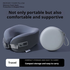 Travel Neck Pillow Memory Foam Pillow for Airplane Car Office Supportive Cervical Neck Rest with Washable Cover