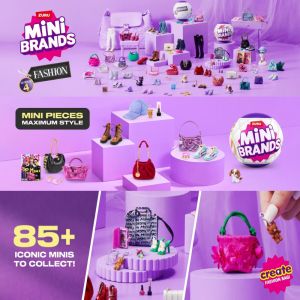 Bandai | ZURU Mini Brands Fashion Series 4 Surprise Ball Blind Box Mini Bags Shoes Clothing Collectible Finger Toy for Fashion Collectors