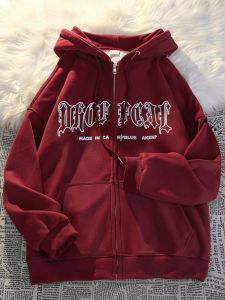 เสื้อสเวตเตอร์มีฮู้ดแบบหนาและมีซิปสำหรับผู้ชาย สไตล์ฤดูหนาว ทรงหลวม ผ้าฝ้ายผสมโพลีเอสเตอร์ แฟชั่นลำลอง เสื้อคลุมกันหนาวแบบสวมหัว