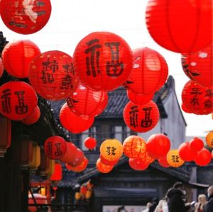 20/30cm Traditional Red Paper Lantern with "Fu" Character Chinese New Year Lantern Pendant Spring Festival Hanging Decor