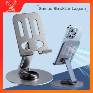 Holder HP Besi Metal Dudukan Ponsel Lipat Berputar 360 Derajat Stand Holder Tablet Multifungsi