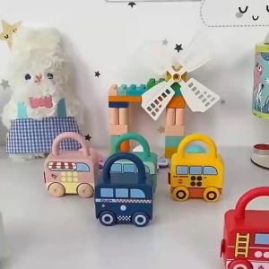 OFM-M318 Mainan Puzzle Key Set Anak Mainan Kunci Gembok Motif Transportasi / Mainan Edukasi Anak Puzzle Matching Lock / Key Lock Car Kids Import