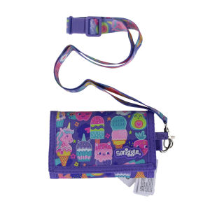 Australia Smiggle Original Childrens Wallet Girls Cute Kawaii Coin Purse Purple ice cream cone unicorn 5 Inches Kids Clutch Bag