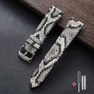 Embossed Snake Shark Skin Pattern Handmade Leather Watchband 18/19/20/21/22/23/24mm Bracelet Vintage Cowhide Men Strap Wristbelt