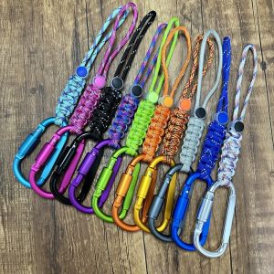Portable Metal Hook & Paracord Water Bottle Carabiner for Climbing Backpack EDC Quick Release Buckle Outdoor Camping Travel Gear