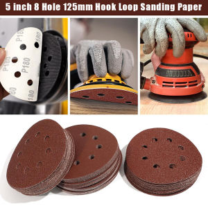10 Pcs 5 Inch 8 Hole 125mm Sandpaper Woodworking Metal Grinding Disc Abrasive Polishing Tool 40/1000/2000 Grit Sanding Discs