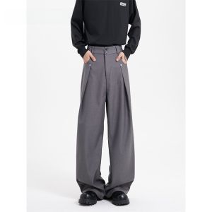 HetingHOME | Hetinghome Casual Straight Leg Pants Loose Fit American Style Versatile Mens Autumn Trendy Brand Couples Leisure Trousers
