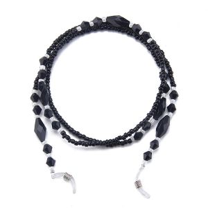 New Women Eyeglass Chains Black Acrylic Beads Chains Anti-slip Eyewear Cord Holder Reading Glasses Rope Eyewear Accessories