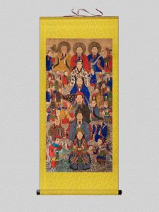 New Arrival Ancient Painting All Divine Figures Scroll Silk Cloth Three Pure Heaven Emperor Thunder Ancestor Deity Portrait Landscapes