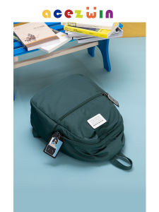 กระเป๋าเป้สะพายหลังนักเรียนมัธยมปลายแบบน้ำหนักเบาสีเขียวมะกอก กระเป๋าเป้สะพายหลังสไตล์อินส์สำหรับผู้หญิง กระเป๋าใส่หนังสือ กระเป๋าสะพายไหล่คู่ กระเป๋าสะพายลำลอง