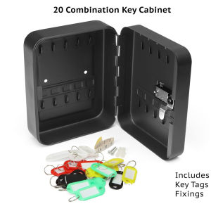 Key Box Wall Mounted 20 Key Hooks Key Cabinet Wall Mount with Key/Code Lock Locking Key Organizer Key Cabinet Security Lock Box