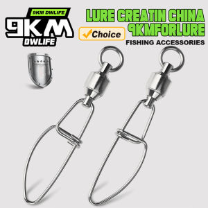 9KM 20Pcs Ball Bearing Swivels Interlock Snap Fishing Stainless Steel Fishing Connector #0-#8 Cross Lock Snap