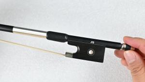 JYR Black Carbon Fiber Violin Bow 4/4 Full Size High Performance Fiddle Bow with Natural Mongolian Horsehair & Ebony Frog Durable & Responsive for Students & Beginners