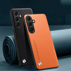 EUCAGR Luxury Ultrathin Leather Phone Case For Samsung S24 FE S23 S22 S21 Ultra Plus FE Plain Skin Shockproof Soft Back Cover