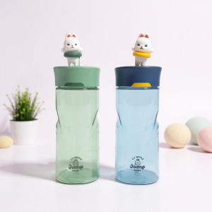 Botol Minum Motif Bunny Lucu 380ml Botol Minum Viral Tumbler Karakter Anak Tebal BPA FREE/ YH-8033