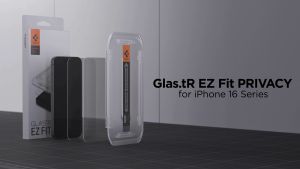 Spigen iPhone 16 Pro/15 Pro Glas.tR EZ Fit Tempered Glass Privacy (2 Pack)