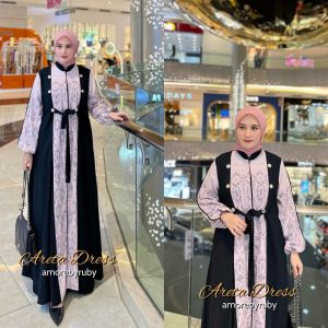 27gadih gamis motif simpel kekinan terbaru produk terbaru kekinian branded amore by ruby edisi areta dress