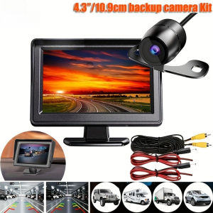 4.3in Backup Camera And Monitor Kit for Car Universal Wired Night Vision Parking System Color LCD Display Backup Camera Monitor
