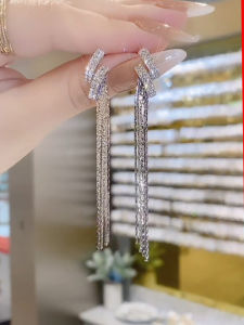 Elegant Long Wireพู่ต่างหูผู้หญิงHigh-Endสไตล์เกาหลีS925 เข็มเงินแฟชั่นเครื่องประดับอินเทรนด์