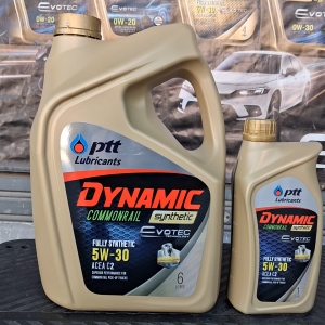 น้ำมันเครื่อง ปตท PTT 5W-30 DYNAMIC COMMONRAIL SYNTHETIC ขนาด 6+1 ลิตร น้ำมันเครื่อง ดีเซล สังเคราะห์แท้ 100%