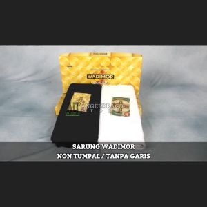 Sarung Wadimor Polos Hitam Putih Dewasa Non Tumpal Tanpa Garis
