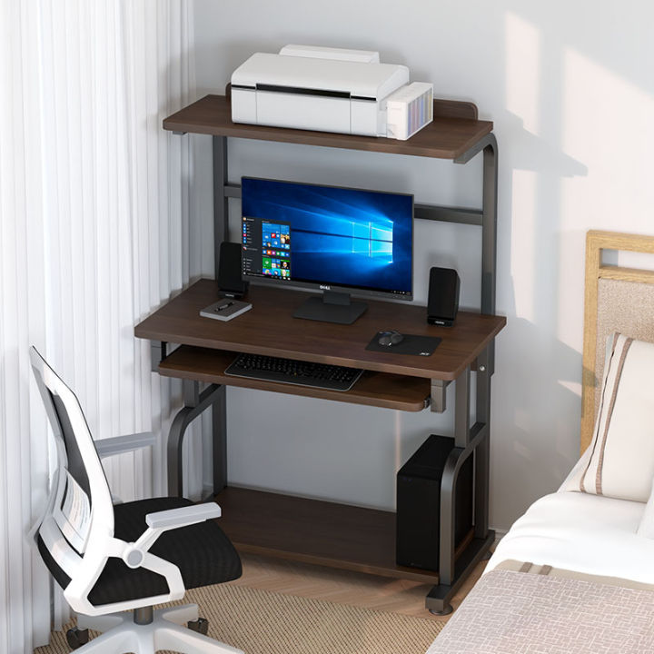 Small Computer Desk Minimalist Home Desk Bookshelf Integrated