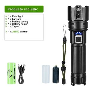 2000000LM Super Bright 300W LED Flashlight 3500M Rechargeable Zoom Torch Outdoor Work Light Camping Lantern