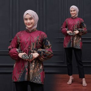 BLOUSE BALON REMPEL / ATASAN WANITA KEKINIAN / BAJU BATIK WANITA