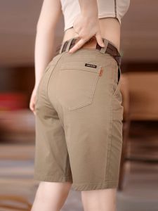High-End Mens Cotton Short Shorts Summer Thin Loose Straight Fashionable 5-Point Mid-Pants Comfortable Casual Pants
