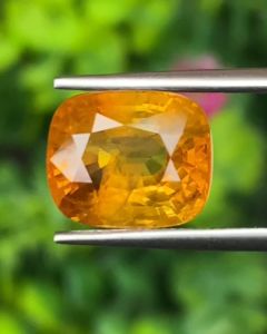 พลอย บุษราคัม Yellow Sapphire 6.31 กะรัต (Cts.) พลอยแท้ อัญมณีมงคลประจําวันเกิด เครื่องประดับพลอย