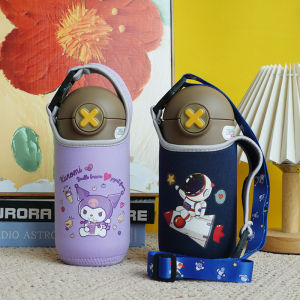 Zaizai Bear Childrens Thermal Cup Cover Student Water Bottle Protective Bag 450ml Crossbody Cartoon Dual-use Mug Cover