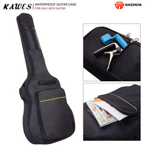 KAWES Guitar Bag Waterproof Guitar Case Double Strap Black Guitar Bag - 40/41 inch