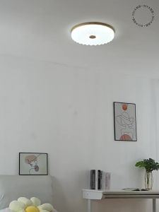 DGY | Simple Modern Childrens Room Round Wooden Style Ceiling Light